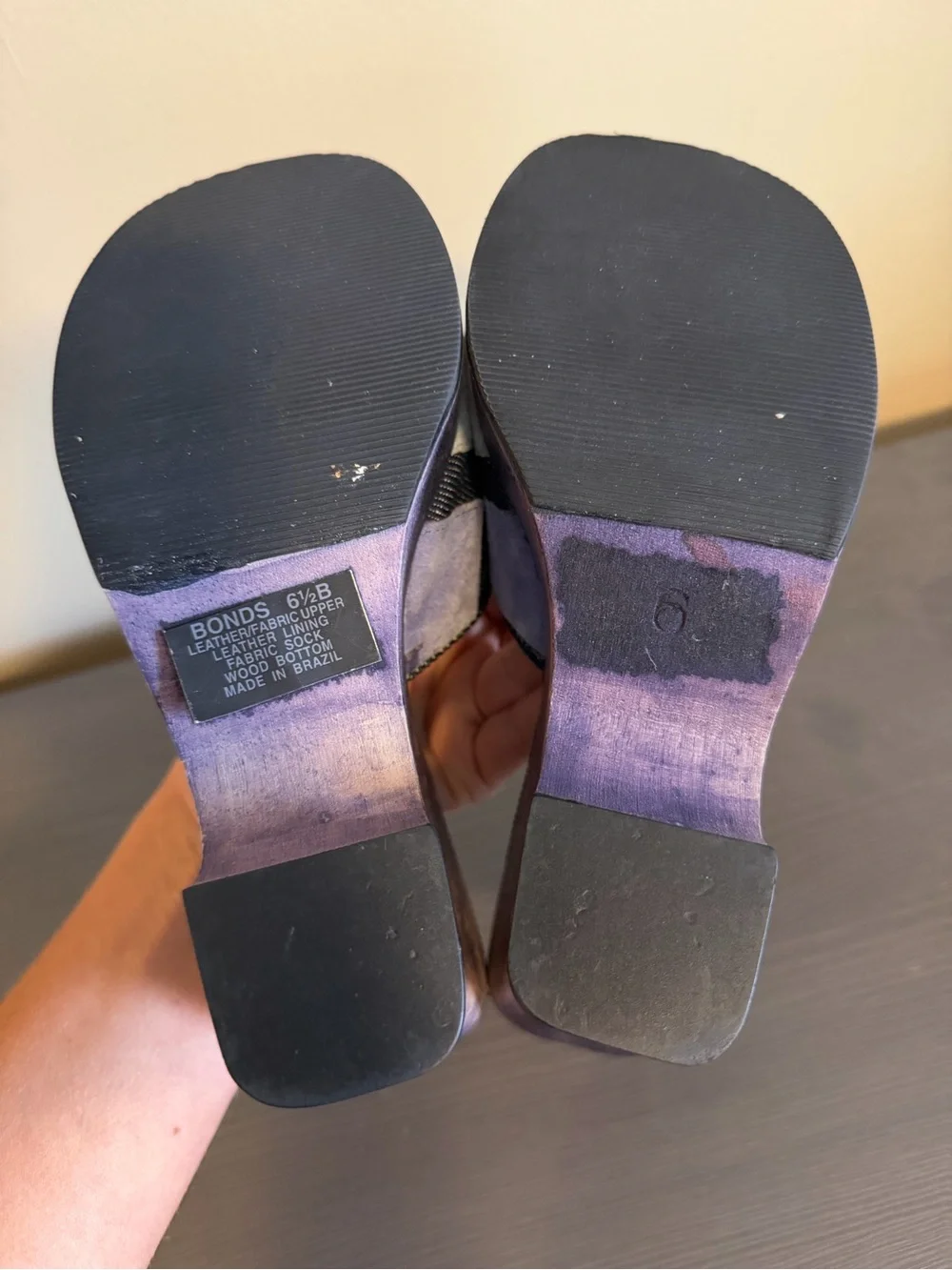 Steve Madden Vintage Y2K Denim Patchwork Wooden Platform Heels